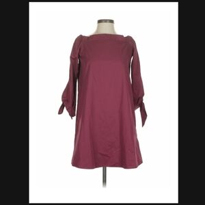 Tibi Elegant Burgundy Dress with Bow Sleeves